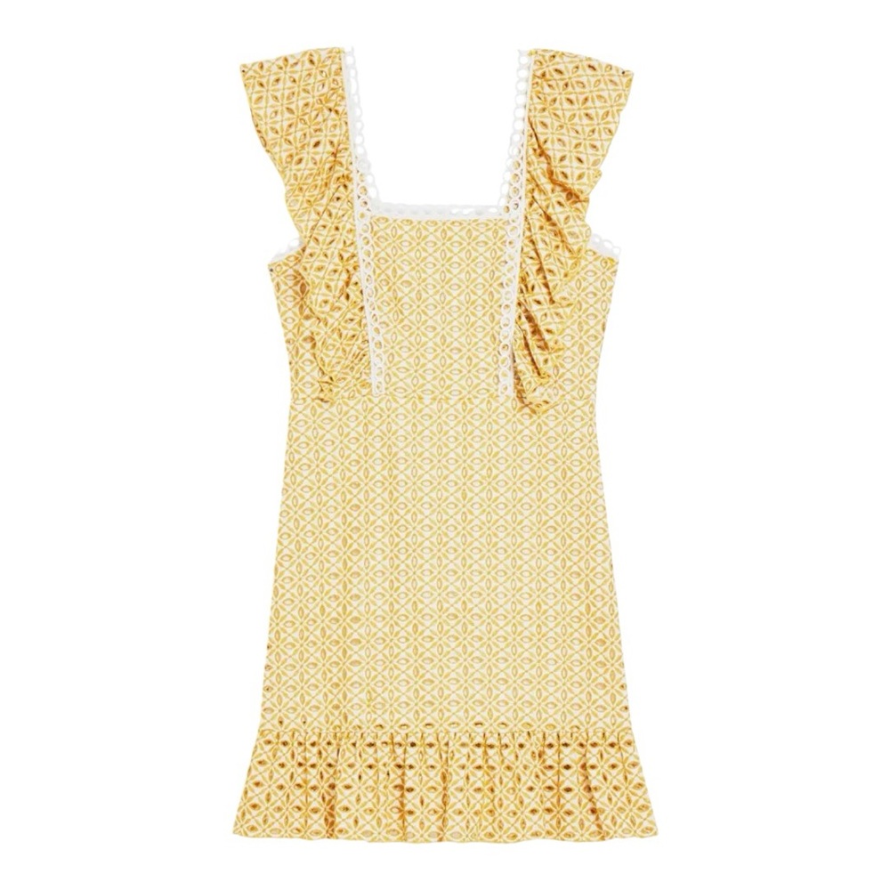 Topshop Broderie Ruffle Minidress - Size 8